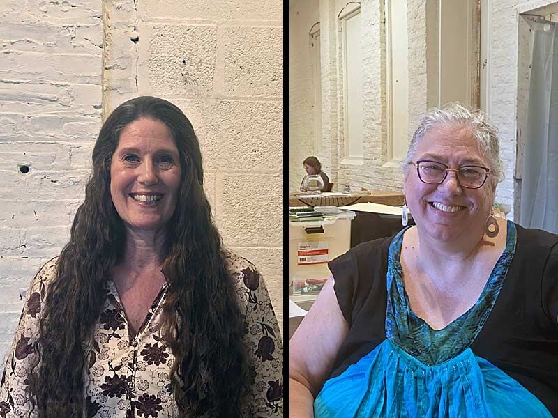 Lisa DiCarlo, left, director of Healthcare is a Human Right, and Joan Oldale-LaPoint, who helps manage the clinics.