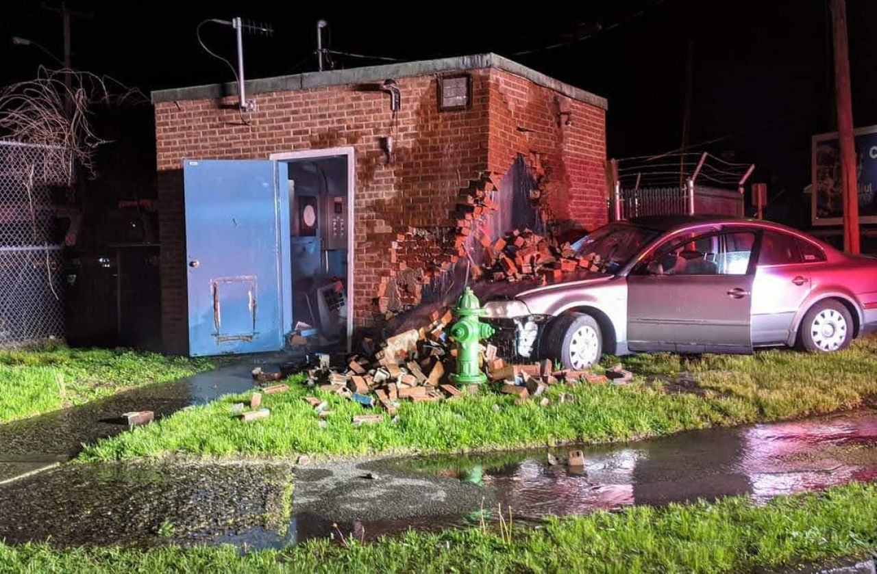 Driver Destroys Pump Station