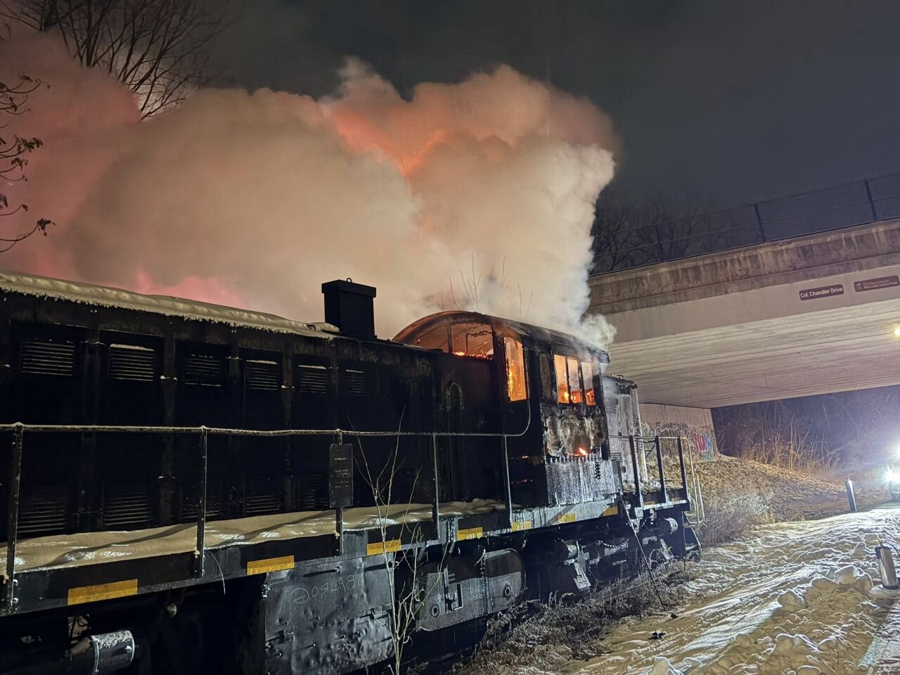 CMRR's Locomotive Catches Fire